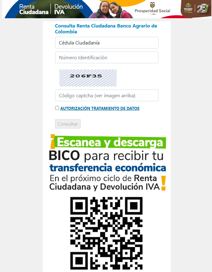 Opciones pantallazo Link consulta